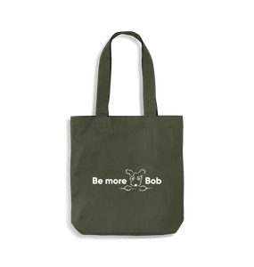 Olive Green Be More Bob heavyweight cotton tote