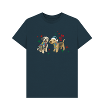 Load image into Gallery viewer, Denim Blue Printed T-shirt Front