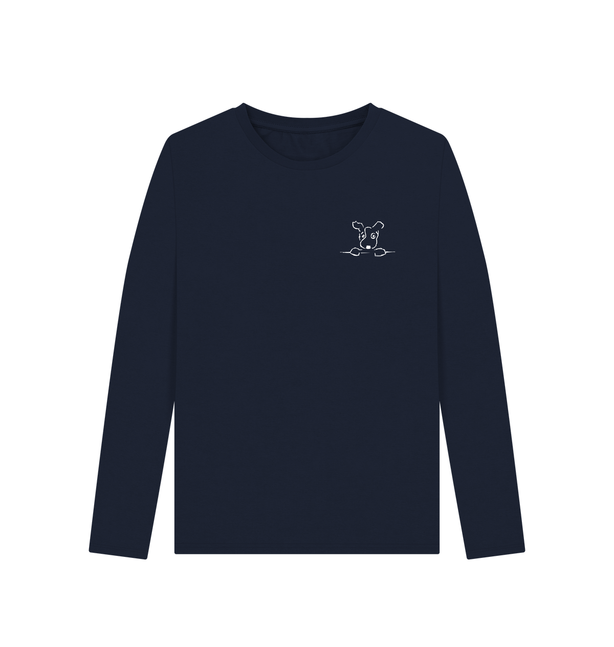 Navy Blue Printed Long Sleeve T Shirt Front