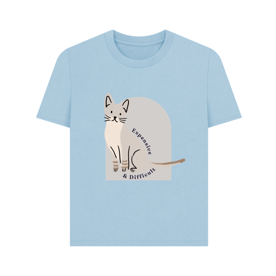 Milky Blue Printed T-shirt Front