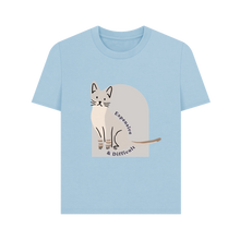 Load image into Gallery viewer, Milky Blue Printed T-shirt Front