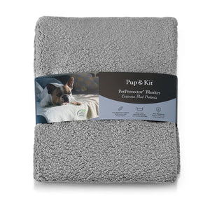 Pup & Kit Pet Protector Waterproof Pet Blanket - cosy sherpa fleece - Grey