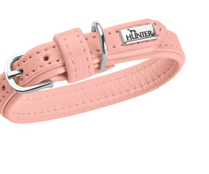 Hunter Soho Small Dog Leather Collar - light pink