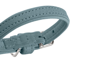 Hunter Soho Small Dog Leather Collar - light blue