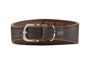 Greyhound Leather Collar Super Soft -  dark brown