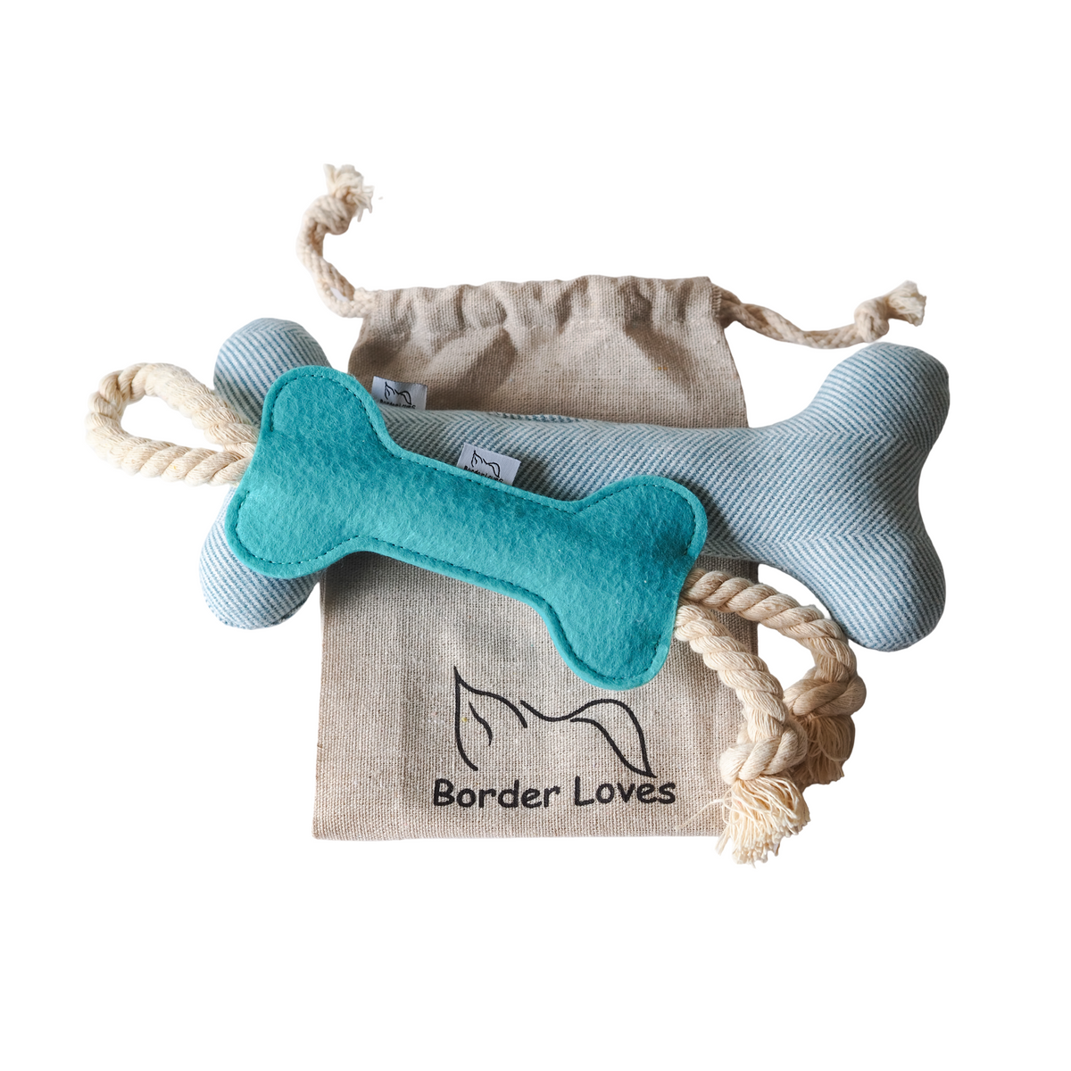 Wool Bone and Felt Rope Toys