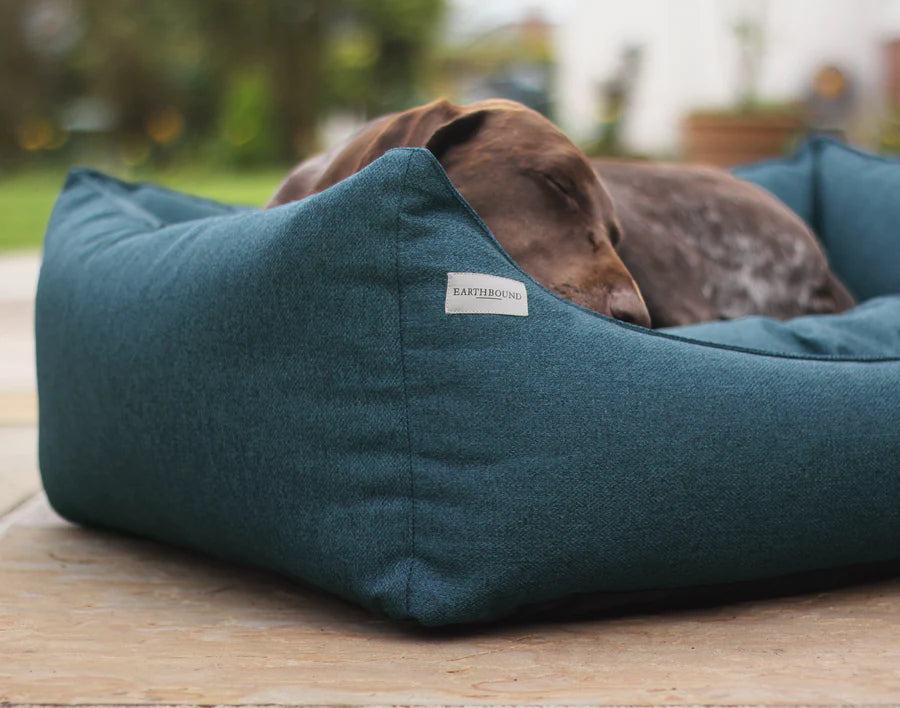Rectangular Morland Dog Bed - Breton Blue | Earthbound