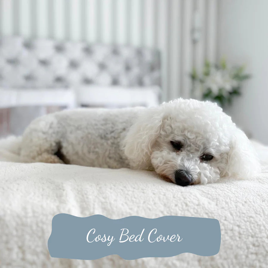 Pup & Kit Pet Protector Waterproof Pet Blanket - cosy sherpa fleece - natural