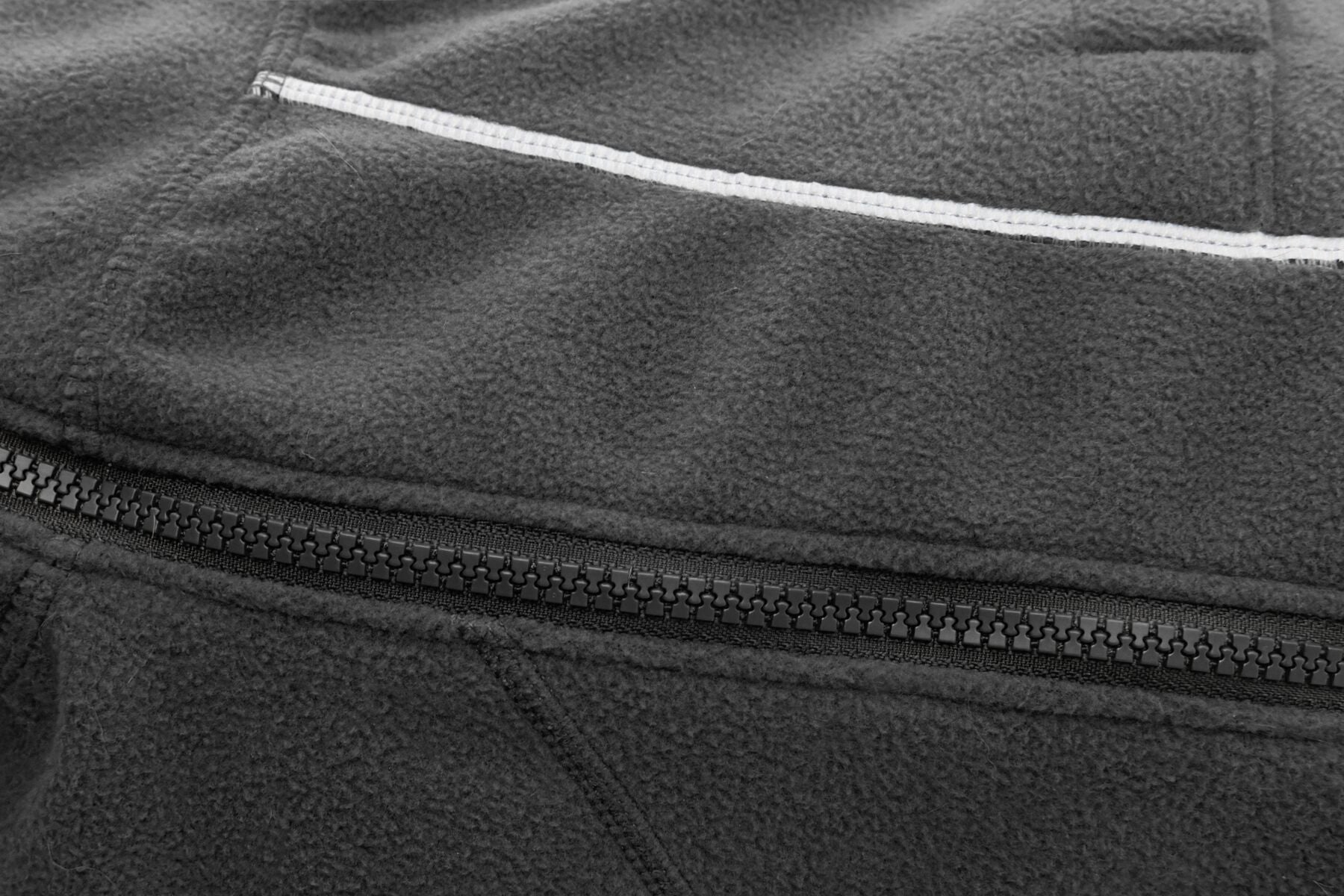 Ruffwear climate changer fleece jacket showing zip at side