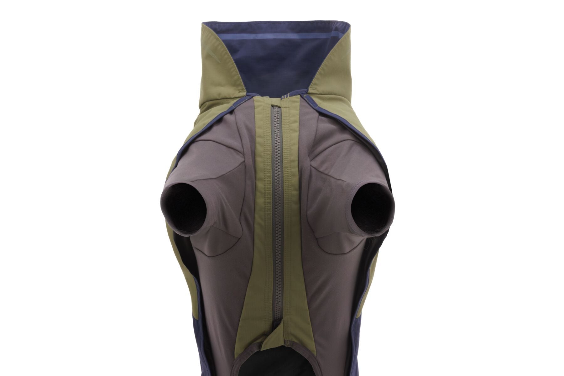 ruffwear sun shower coverall from underneath showing the zip