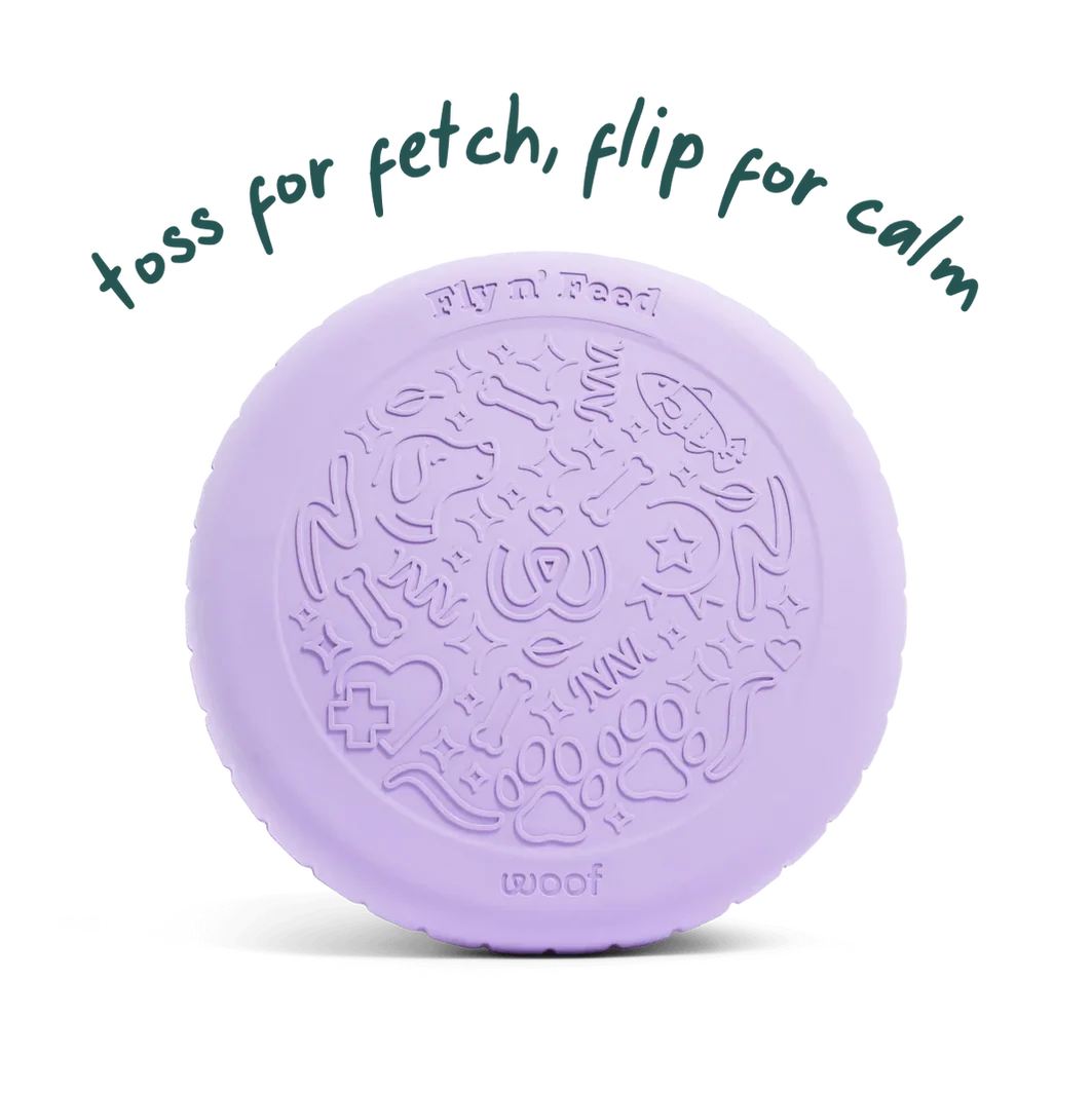 Woof Fly 'N' Feed Lavender Dog Frisbee & Lick Mat