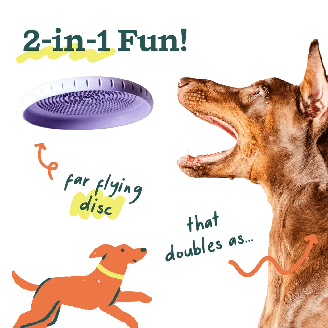 Woof Fly 'N' Feed Lavender Dog Frisbee & Lick Mat