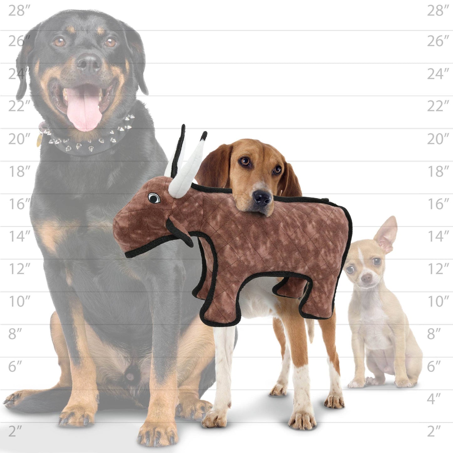 Tuffy Medium Barnyard Bull, Durable, Tough, Dog Toy