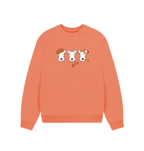 Apricot Printed Sweater Front