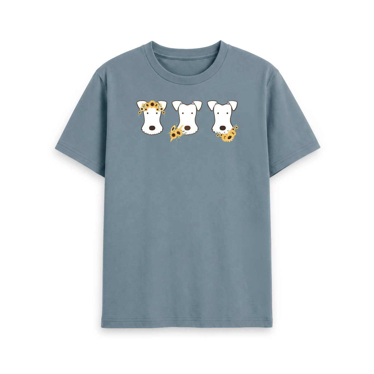 Stone Blue Printed T-shirt Front