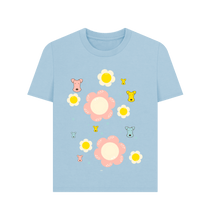 Load image into Gallery viewer, Milky Blue Printed T-shirt Front