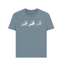 Load image into Gallery viewer, Stone Blue Printed T-shirt Front