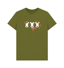 Load image into Gallery viewer, Moss Green Printed T-shirt Front