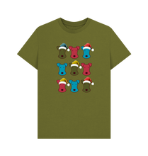 Load image into Gallery viewer, Moss Green Printed T-shirt Front