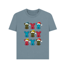 Load image into Gallery viewer, Stone Blue Printed T-shirt Front