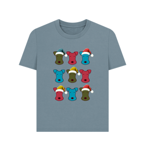 Stone Blue Printed T-shirt Front