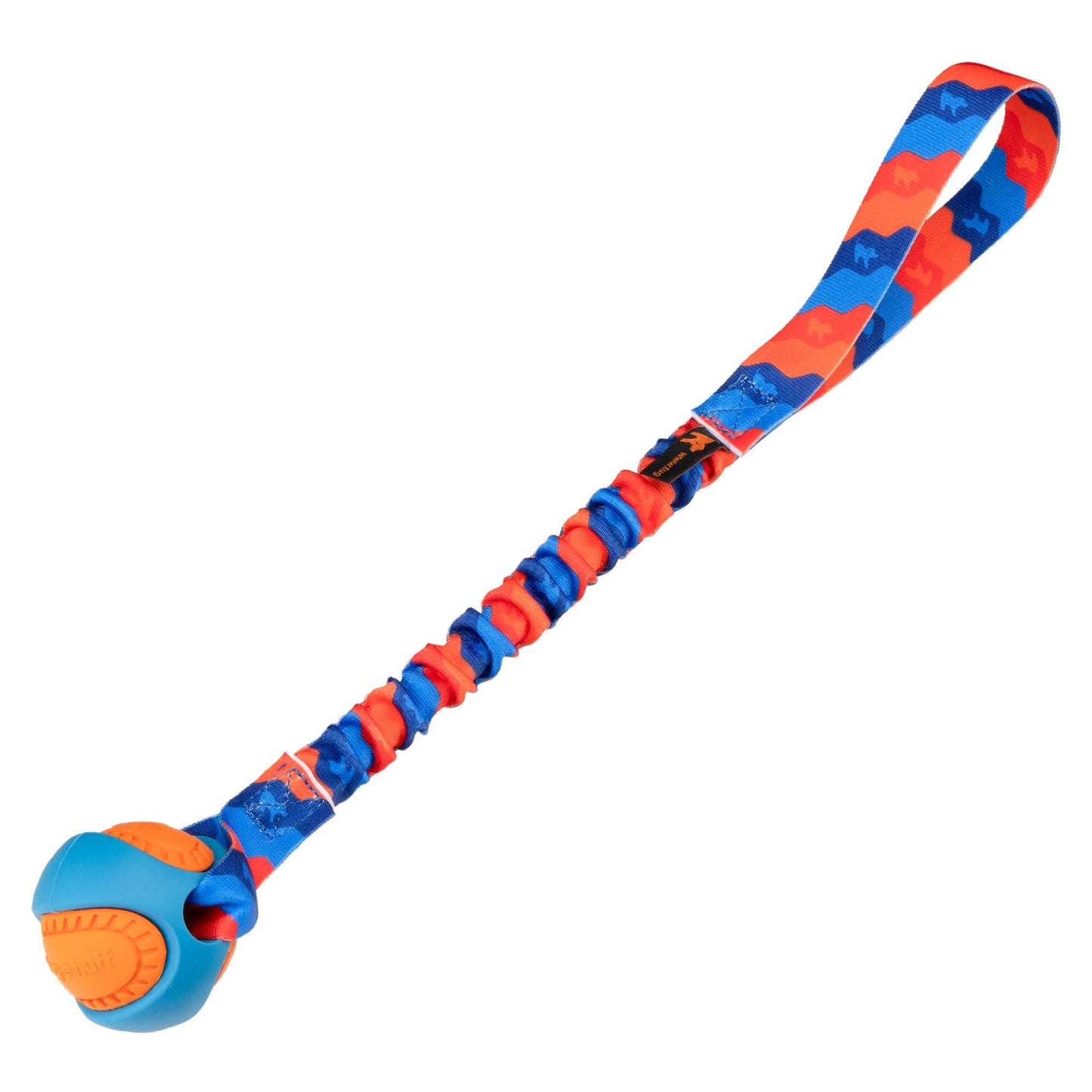 PowerBall Bungee Tug | Dog Ball Toys | Tug-E-Nuff: Orange Pattern