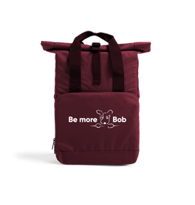 Burgundy Be More Bob roll top backpack