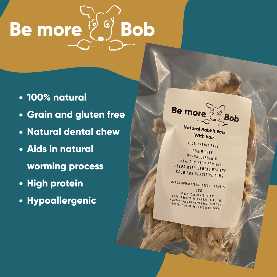 be more bob dog treats rabbit ears with hair