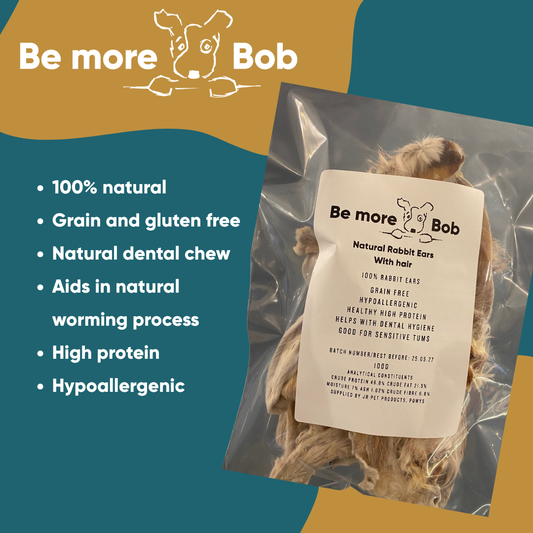 be more bob dog treats rabbit ears with hair