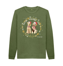 Load image into Gallery viewer, Khaki Love, Peace, Joy! Men&#39;s Christmas Sweatshirt (although can be unisex!)