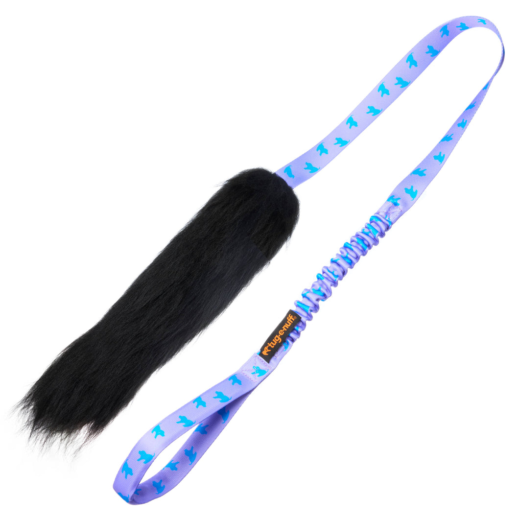 Sheepskin Bungee Chaser | Interactive Dog Toys | Tug-E-Nuff: Lilac Pattern Handle