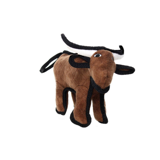 Tuffy Jr Barnyard Bull, Durable, Tough, Squeaky Dog Toy
