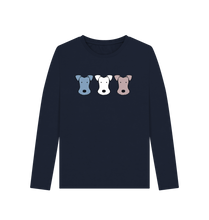 Load image into Gallery viewer, Navy Blue Foxy! Long Sleeve T-shirt