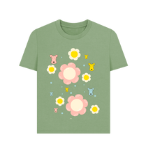 Load image into Gallery viewer, Sage Printed T-shirt Front