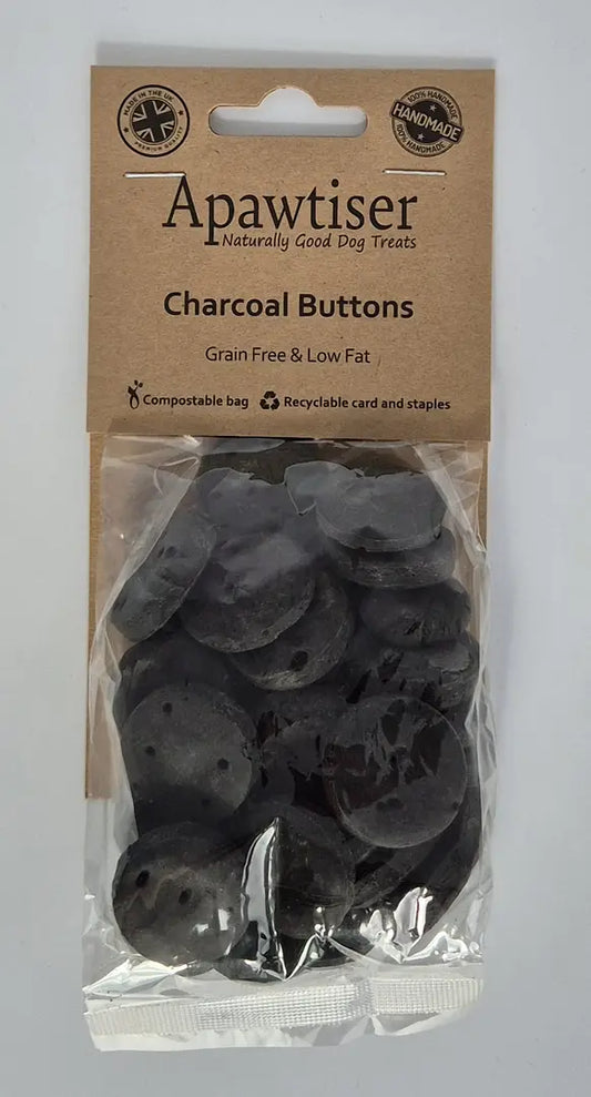 Charcoal Buttons - digestion aids - Apawtiser