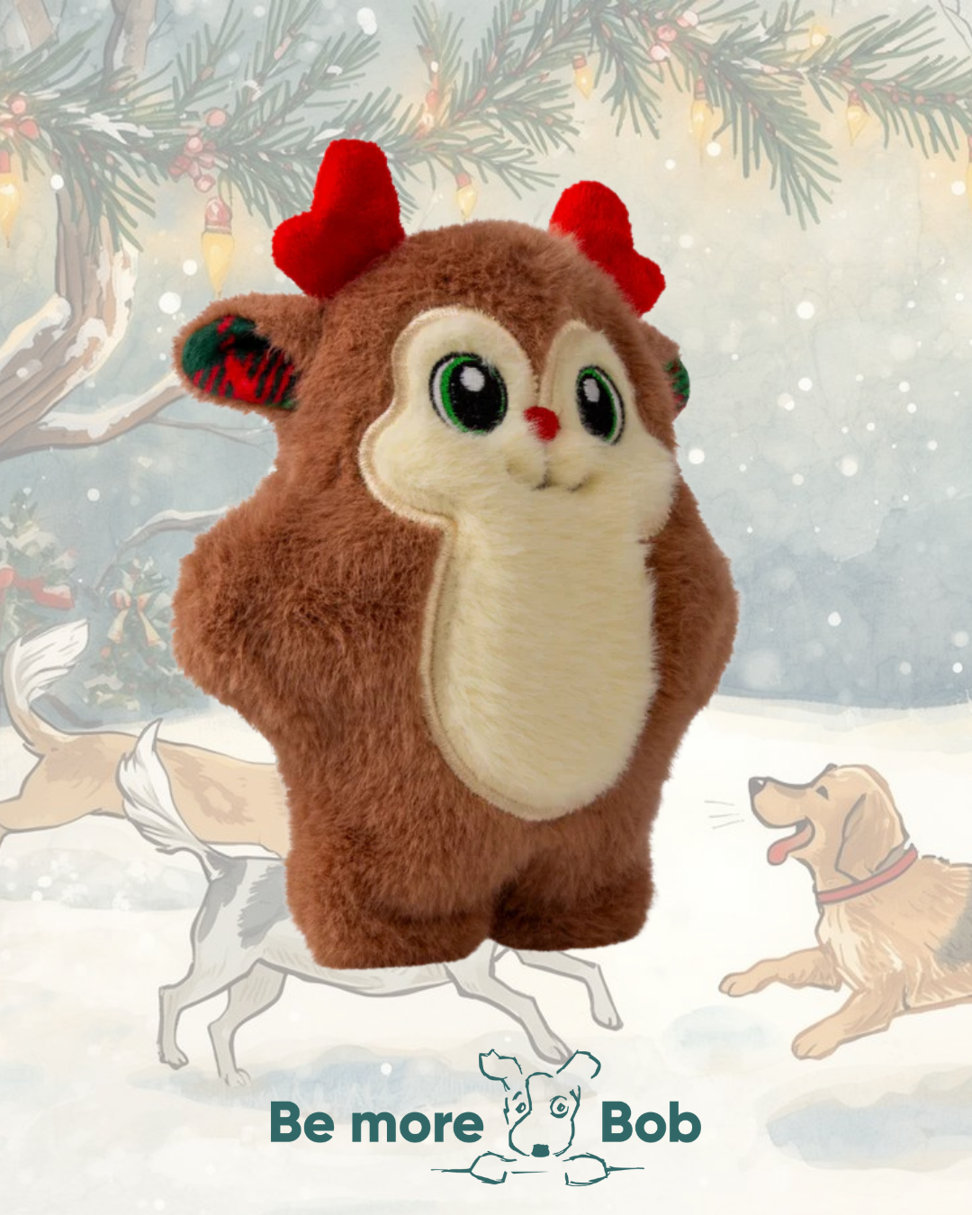 KONG Holiday Snuzzles Red Nosed Reindeer