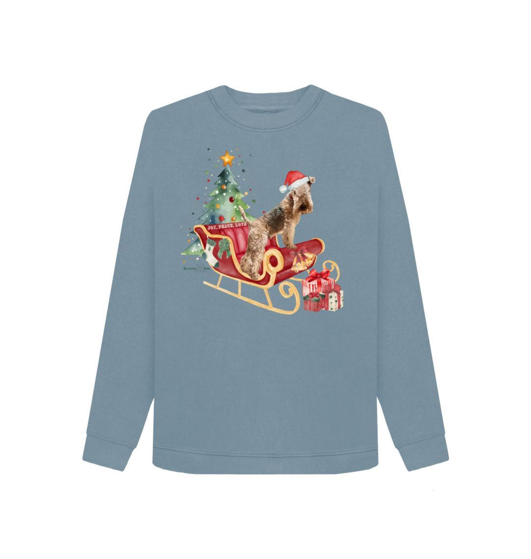 Stone Blue Bertie's Christmas Sledge - Ladies Sweatshirt