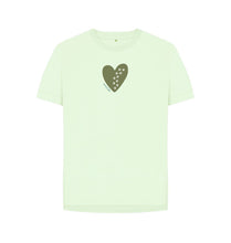 Load image into Gallery viewer, Pastel Green Women&#39;s relaxed fit t-shirt - paw prints on my heart