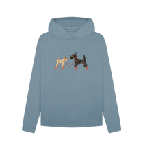 Load image into Gallery viewer, Stone Blue Scottie &amp; Foxy Adventures - Relaxed Hoody