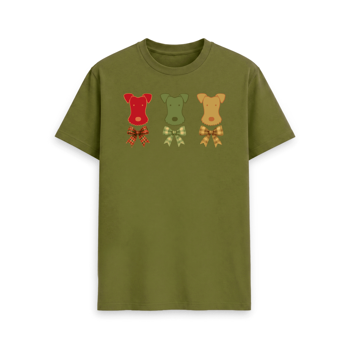 Moss Green Printed T-shirt Front