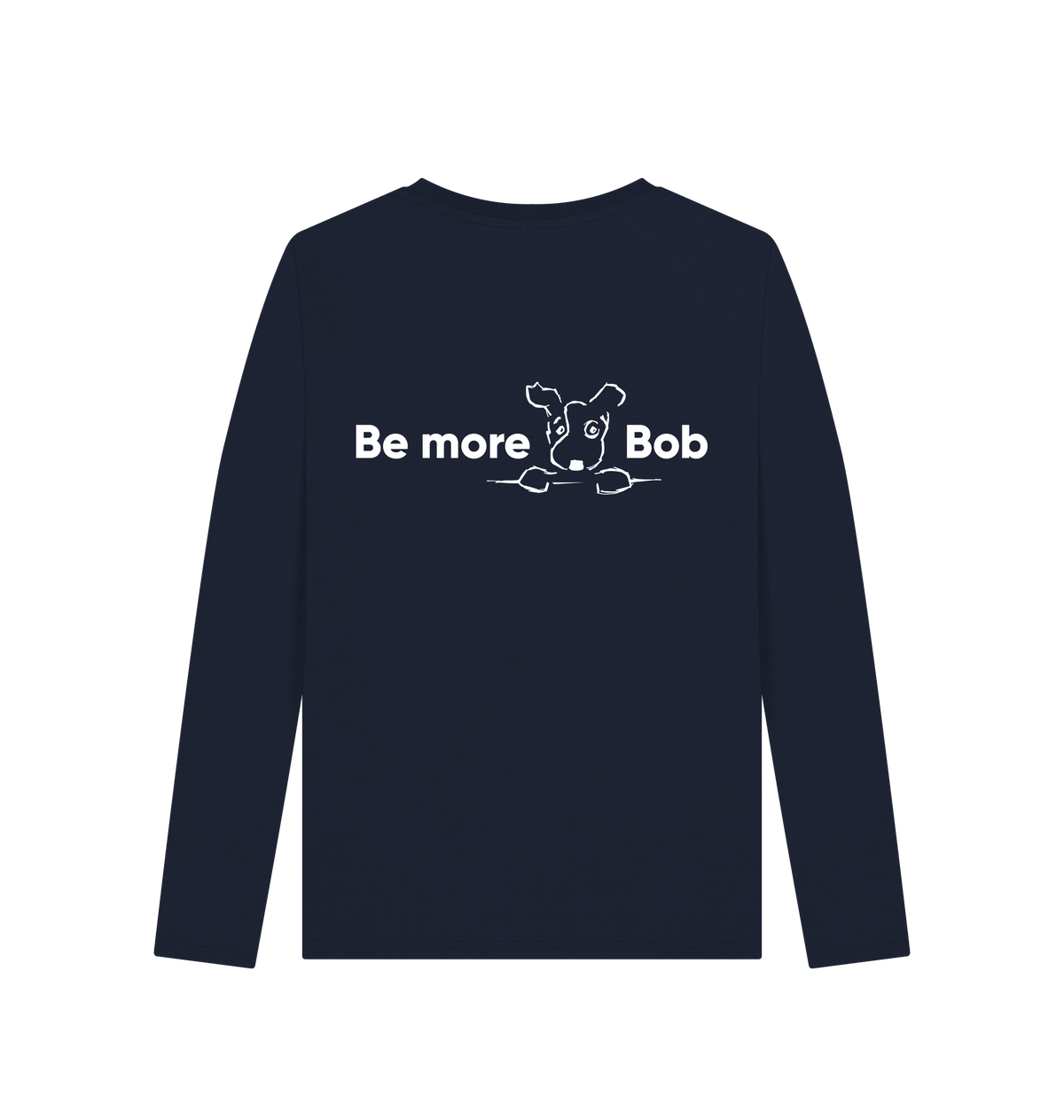 Navy Blue Printed Long Sleeve T Shirt Back