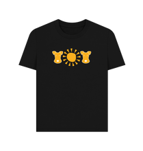 Load image into Gallery viewer, Black Printed T-shirt Front