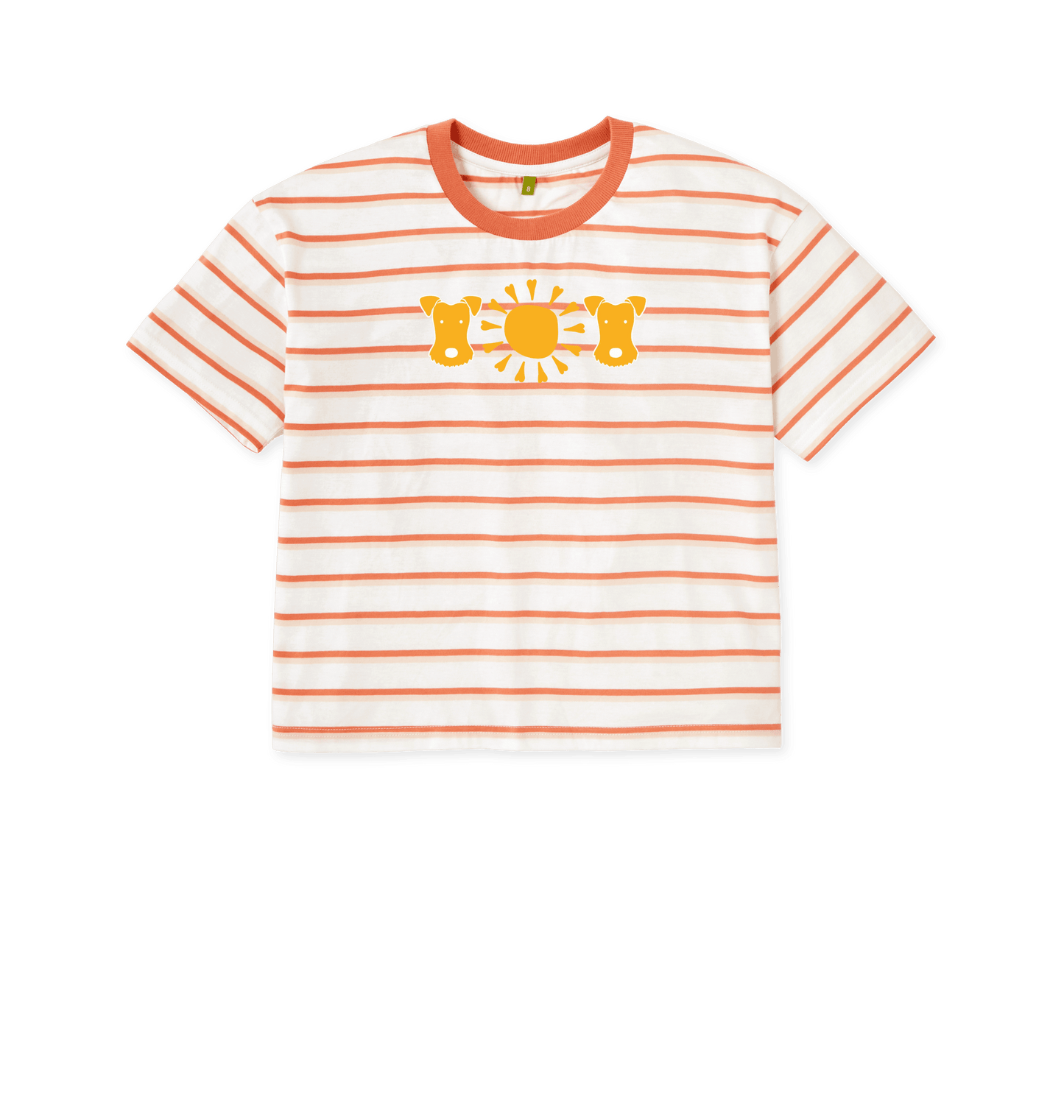 Coral Stripes Printed T-shirt Front