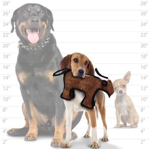Tuffy Jr Barnyard Bull, Durable, Tough, Squeaky Dog Toy