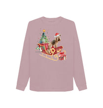 Load image into Gallery viewer, Mauve Bertie&#39;s Christmas Sledge - Ladies Sweatshirt