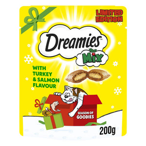 DREAMIES Christmas Cat Treats - Turkey & Salmon - 200g