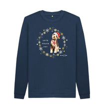 Load image into Gallery viewer, Navy Blue Bob spreads Love, Peace and Joy - men&#39;s sweatshirt (can be unisex)
