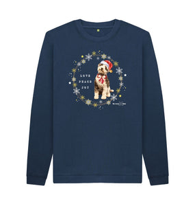 Navy Blue Bob spreads Love, Peace and Joy - men's sweatshirt (can be unisex)