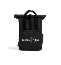 Load image into Gallery viewer, Black Be More Bob mini rolltop backpack