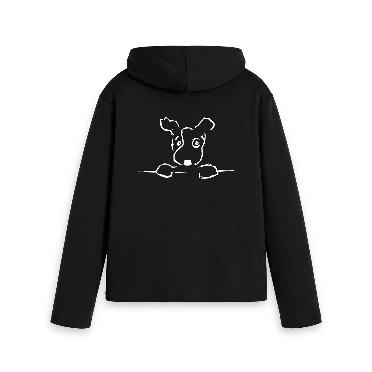 Black Printed Hoody Back